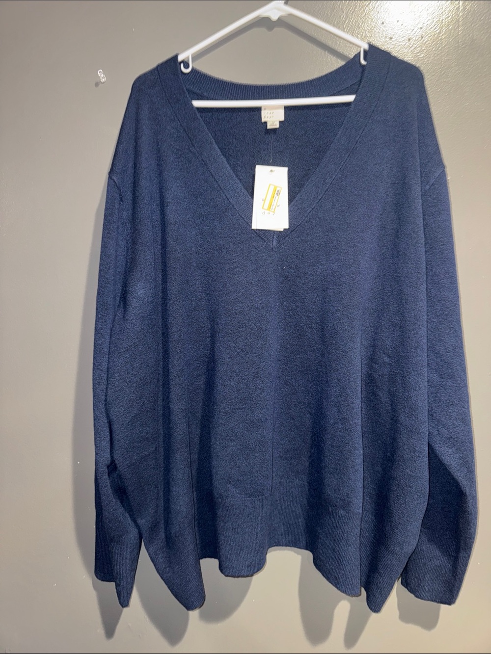 a new day Navy V-Neck Relaxed Knit Sweater